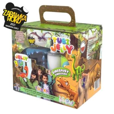 Opakowanie Zestaw Tubi Jelly 6 kol. + akwarium - Dinozaury