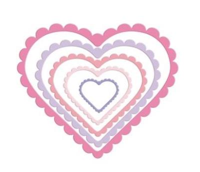 Opakowanie Zestaw wykrojników - Serca z falbanką 5szt