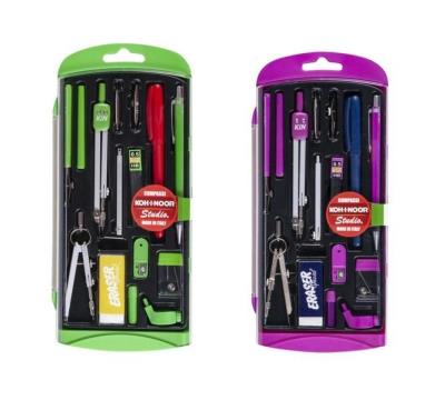 Zestaw z cyrklem 16 elementów. Wydawca: Koh-I-Noor. SmakLiter.pl Opakowanie Zestaw z cyrklem 16 elementów