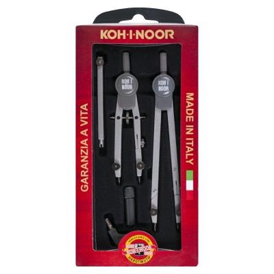 Zestaw z cyrklem 5 elementów. Wydawca: Koh-I-Noor. SmakLiter.pl Opakowanie Zestaw z cyrklem 5 elementów