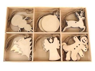 Opakowanie Zestaw zawieszek świątecznych drewniane 30szt