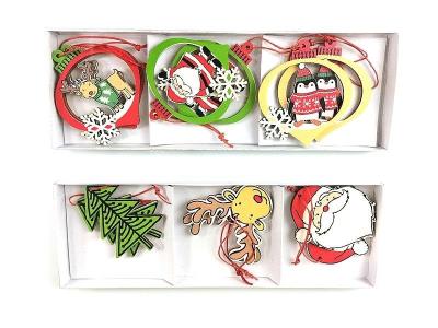 Opakowanie Zestaw zawieszek świątecznych drewniane MIX