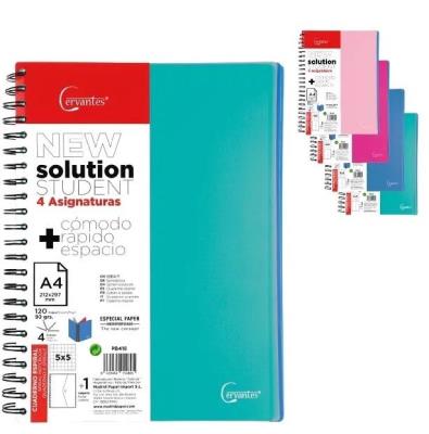 Opakowanie Zeszyt A4/120K kratka z czterema przekładkami MIX