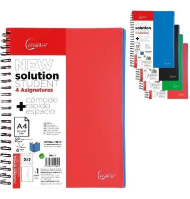 Opakowanie Zeszyt A4/120K kratka z czterema przekładkami MIX