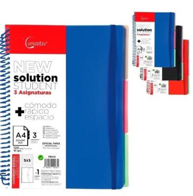 Opakowanie Zeszyt A4/120K kratka z trzema przekładkami MIX