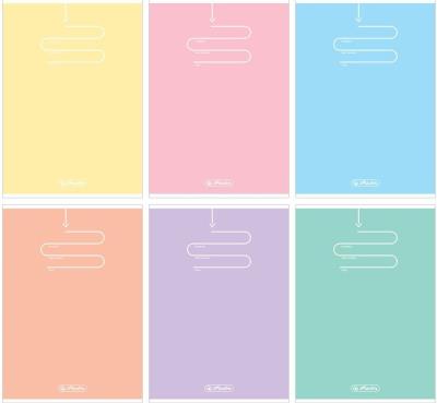 Opakowanie Zeszyt A5 60k linia Herlitz Pastel Color Blocking  pakiet 5 sztuk