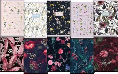 Opakowanie Zeszyt A5/80K kratka Secret Garden (5szt)