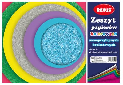 Opakowanie Zeszyt papierów kolor. samoprzylep. brokat A4/8K