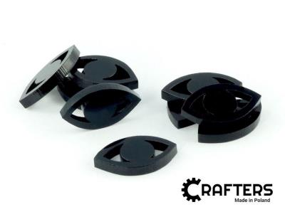 Opakowanie Żetony akryl czarny połysk oko 10szt.