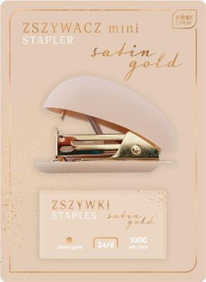 Opakowanie Zszywacz mini+zszywki Satin Gold