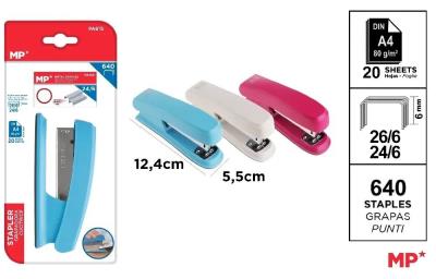 Zszywacz średni + zszywki 24/6 MIX. Wydawca: MP Main Paper. SmakLiter.pl Opakowanie Zszywacz średni + zszywki 24/6 MIX