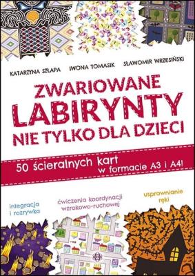 Zwariowane labirynty nie tylko dla dzieci. Autor: Szłapa Katarzyna, Iwona Tomasik, Wrzesiński Sławomir. SmakLiter.pl Okładka książki Zwariowane labirynty nie tylko dla dzieci