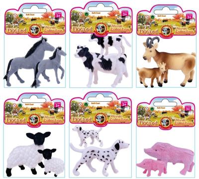 Opakowanie Zwierzęta flokowane farma mama i dziecko MIX