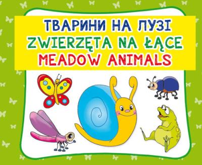 Zwierzęta na łące. Тварини на лузі. Meadow animals. Wydawca: Literat. SmakLiter.pl Opakowanie Zwierzęta na łące. Тварини на лузі. Meadow animals