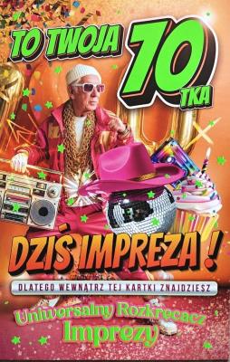 Opakowanie 284 Karnet JCX na 70 urodziny dla mężczyzny z...