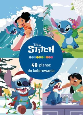 Okładka książki 40 plansz do kolorowania. Disney Stitch