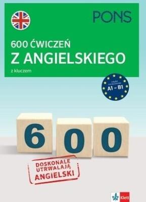 Okładka książki 600 ćwiczeń z angielskiego z kluczem A1-B2 w.4