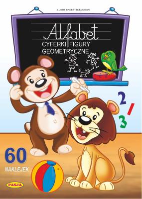 Alfabet - cyferki, figury geometryczne. Autor: Kruszewski Włodzimierz, Ernest Błędowski. SmakLiter.pl Okładka książki Alfabet - cyferki, figury geometryczne