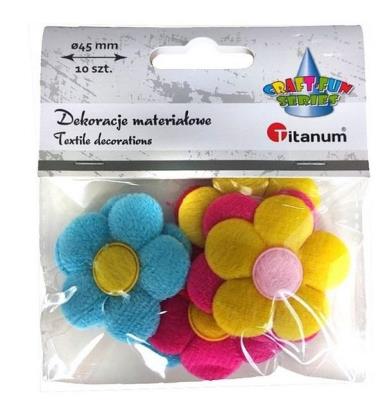 Opakowanie Aplikacje materiałowe kwiaty 45x45mm mix 10szt