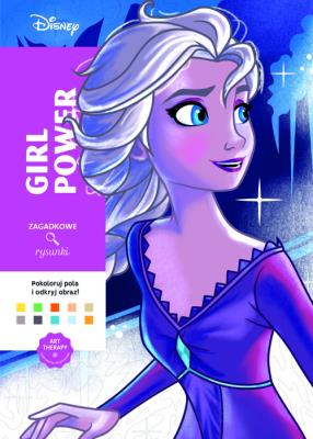 Art therapy. Kolorowanka antystresowa. Disney. Girl power. Zagadkowe rysunki. Autor: William Bal. SmakLiter.pl Okładka książki Art therapy. Kolorowanka antystresowa. Disney. Girl power. Zagadkowe rysunki