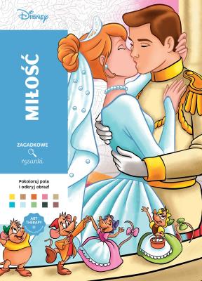 Okładka książki Art therapy. Kolorowanka antystresowa. Disney. Miłość. Zagadkowe rysunki