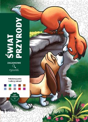 Art therapy. Kolorowanka antystresowa. Disney. Świat przyrody. Zagadkowe rysunki. Autor: Opracowanie zbiorowe. SmakLiter.pl Okładka książki Art therapy. Kolorowanka antystresowa. Disney. Świat przyrody. Zagadkowe rysunki