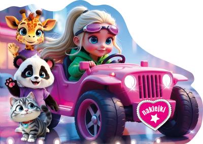 Autko z dziewczynką. Wykrojnik. Autor: Opracowanie zbiorowe. SmakLiter.pl Okładka książki Autko z dziewczynką. Wykrojnik