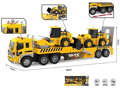 Opakowanie Auto ciężarowe z lawetą i 2 koparkami 1:16