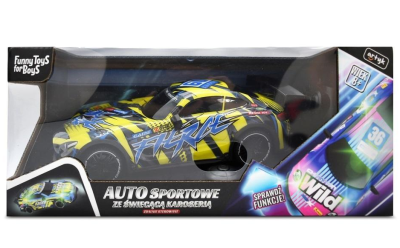 Opakowanie Auto sportowe ze świecącą karoserią