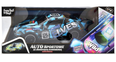 Opakowanie Auto sportowe ze świecącą karoserią