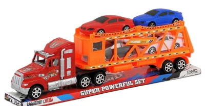 Opakowanie Auto z lawetą i 4 autami, napęd z koł.zam; 49x8x17cm, PVC