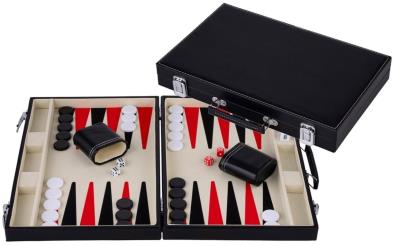 Opakowanie Backgammon 15cali czerwony/czarny w etui ze skóry