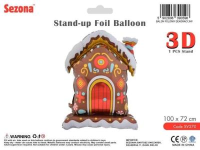 Opakowanie Balon Boże Narodzenie Dom z piernika 100x72cm