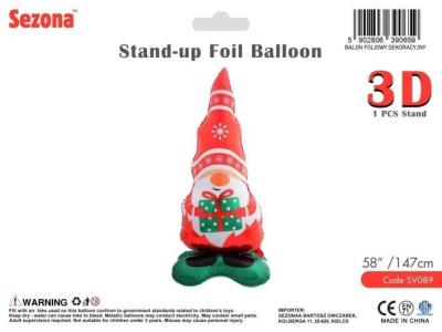 Opakowanie Balon Boże Narodzenie Krasnal świąteczny 147cm