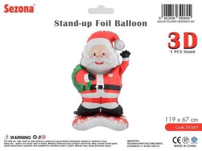 Opakowanie Balon Boże Narodzenie Św. Mikołaj 119x67cm