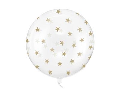 Opakowanie Balon Bubble Gwiazdki transparentny 60cm