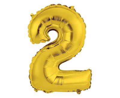 Opakowanie Balon foliowy 2 złoty 35cm
