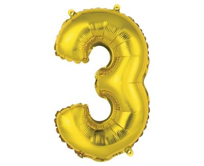 Opakowanie Balon foliowy 3 złoty 35cm