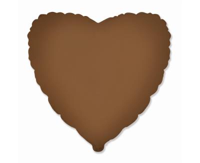 Opakowanie Balon foliowy 46cm Serce matowe Choco Brown