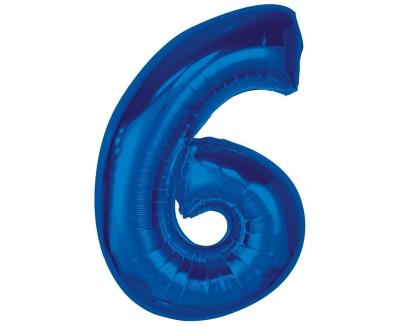 Opakowanie Balon foliowy B&C Cyfra 6 niebieska 92cm