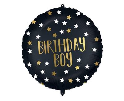 Opakowanie Balon foliowy Black-Gold Birthday Boy 46cm