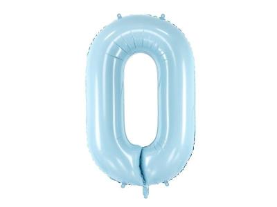 Opakowanie Balon foliowy Cyfra 0 86cm jasny niebieski