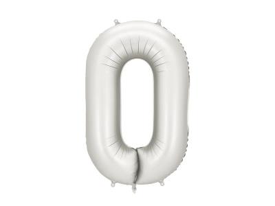 Opakowanie Balon foliowy cyfra 0 86cm srebrny