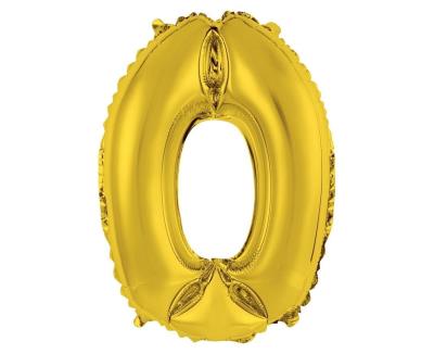 Okładka książki Balon foliowy 'cyfra 0' - ZŁOTA  (35cm)