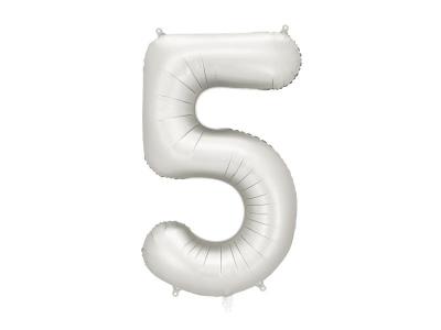 Opakowanie Balon foliowy cyfra 5 86cm srebrny
