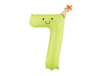 Opakowanie Balon foliowy Cyfra 7 jasny zielony 86cm