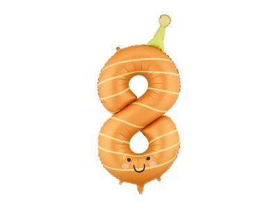 Opakowanie Balon foliowy Cyfra 8 pomarańczowy 86cm