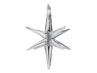 Opakowanie Balon foliowy Gwiazda 3D 105cm srebrny