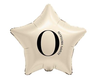 Opakowanie Balon foliowy Gwiazda kremowa cyfra 0 44cm