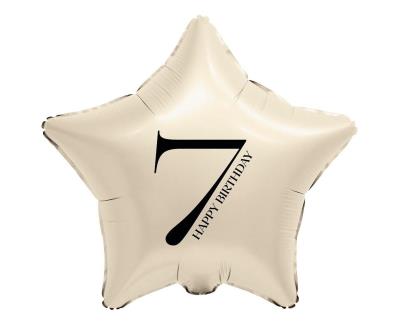 Opakowanie Balon foliowy Gwiazda kremowa cyfra 7 44cm